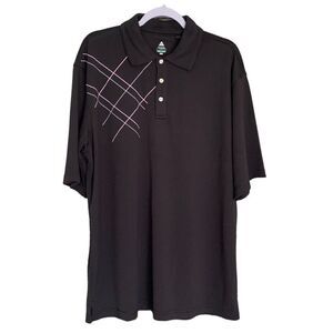 Bolle’ Men’s Golf Tech Short Sleeve Black Multicolor Design Polo Shirt Size XL